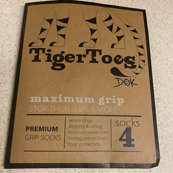 DOK TigerToes Anti-Slip Dog Socks for Senior Dogs - Picture 1 of 7